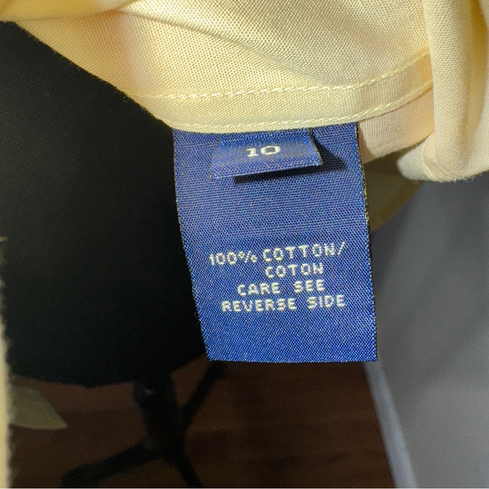 Ralph Lauren Sport Butter Yellow Sleeveless Button Down Shirt Size 10 - Picture 5 of 5